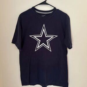 NFL Dallas Cowboys Football Logo Navy‎ Blue Nike T Shirt Size Large